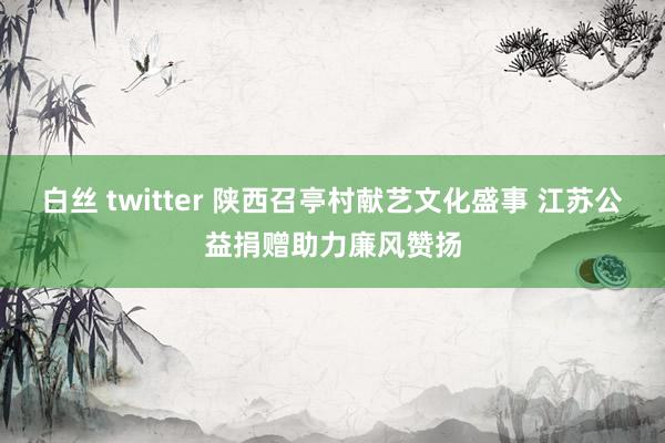 白丝 twitter 陕西召亭村献艺文化盛事 江苏公益捐赠助力廉风赞扬