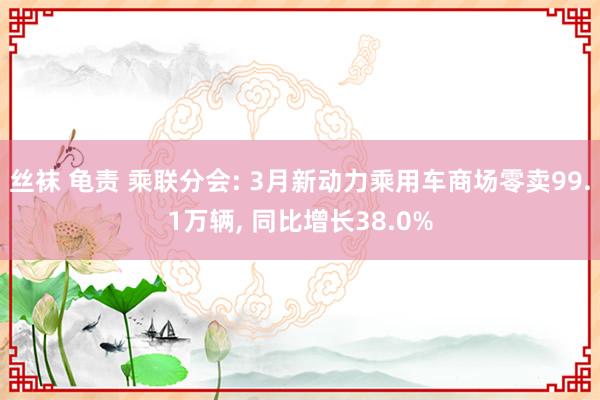 丝袜 龟责 乘联分会: 3月新动力乘用车商场零卖99.1万辆， 同比增长38.0%
