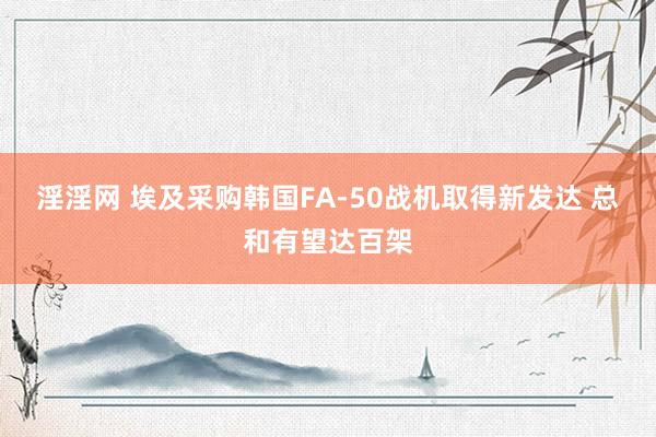 淫淫网 埃及采购韩国FA-50战机取得新发达 总和有望达百架