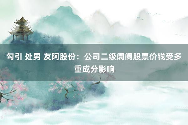 勾引 处男 友阿股份：公司二级阛阓股票价钱受多重成分影响