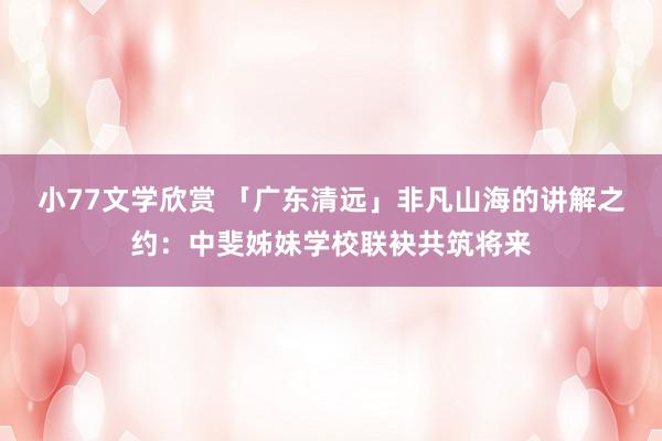 小77文学欣赏 「广东清远」非凡山海的讲解之约：中斐姊妹学校联袂共筑将来