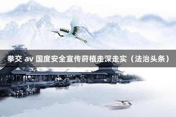 拳交 av 国度安全宣传莳植走深走实（法治头条）