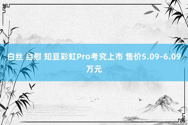 白丝 自慰 知豆彩虹Pro考究上市 售价5.09-6.09万元