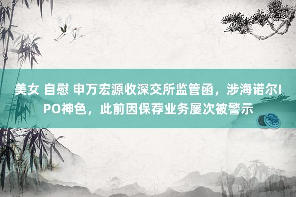 美女 自慰 申万宏源收深交所监管函，涉海诺尔IPO神色，此前因保荐业务屡次被警示