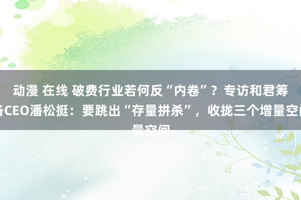 动漫 在线 破费行业若何反“内卷”？专访和君筹备CEO潘松挺：要跳出“存量拼杀”，收拢三个增量空间